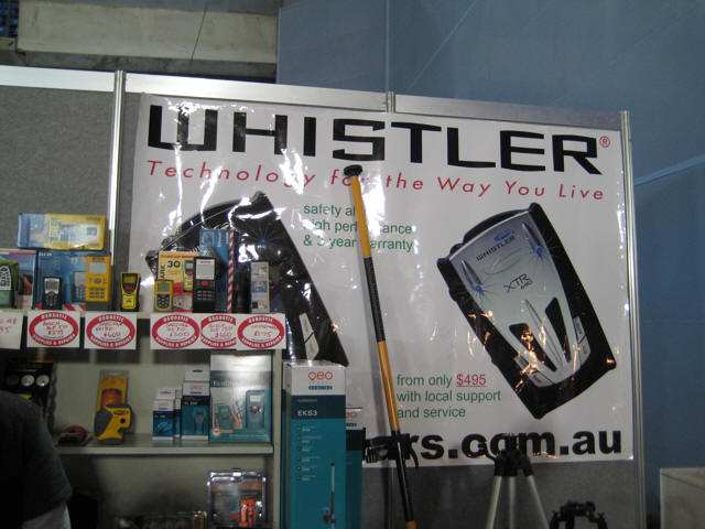 Merchandise Display: Whistler radardetector banners.